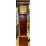 A mid 18th Century oak 30 hour longcase one handed clock, by Evans and Son, Salop, the hood with a