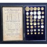 Edwardian drawing pin salesman cased samples, L&C Hardtmuth Drawing Pins Ltd
