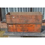 2 Mid 20th Century original Fyffe's wooden banana boxes, both marked J W Smalley (Ripley) Ltd