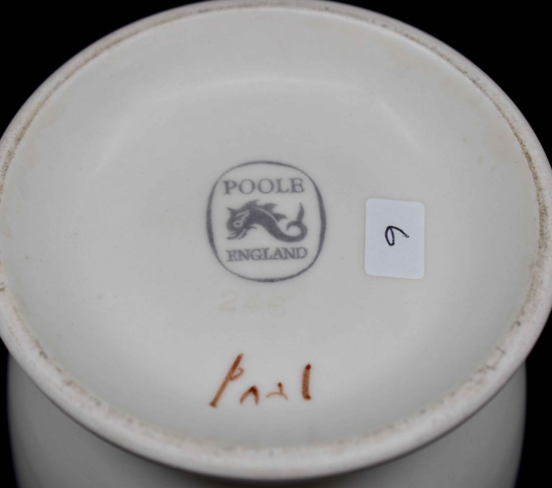 Poole Pottery vases with a Poole Pottery jam/honey pot all signed to base. Condition: Minor chip - Image 6 of 6