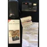 Leica Mini Zoom Camera with case, instructions and original invoice. Model number 1951488. In very