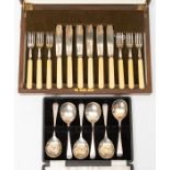 A set of six silver spoons, Elkington & Co, Birmingham 1946, total gross weight approx 6.82ozt,
