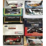 Die cast: Ten boxed 1:18 scale vehicles, Revell, Burago, UT, Solido, Corgi. includes Ford Expedition