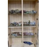 Large collection of 16 Murano fish figures and a further Murano glass vase (17)