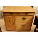 A French Art Nouveau period side cabinet, having a bow fronted top, comprising two drawers over a