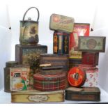 A nice collection of vintage tins including designs by Rowntrees, Nuttalls, Victory V etc (Q)