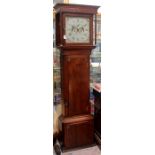 An early 19th Century oak and mahogany eight day longcase clock, circa 1830, the hood with a moulded
