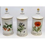 Pharmacy interest; a set of six Warin Limoges pharmacy storage jars, white ground decorated with