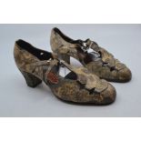 A pair of 1920s Scheubel snake skin ladies evening shoes (2)