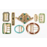 Victorian & 20th Century fashion/textile interest- a collection of belt buckles comprising four