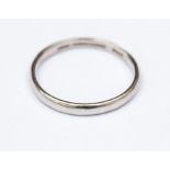 A platinum wedding band, size N1/2, weight approx 2.9gms