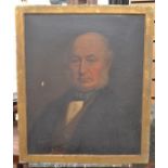 Victorian School, portrait of a gentleman, 60 x 49.5 cms approx, canvas loose in mount