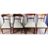 Two pairs of early Victorian dining chairs, comprising a pair of mahogany side chairs with