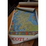 Scotland, vintage poster in the form of an illustrated map, published by the Scottish Tourist Board.