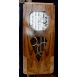 An Art Deco walnut eight day wall clock