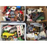 Playmobil; large quantity in four boxes