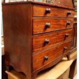 A George III mahogany chest of drawers, circa 1790, comprising four long graduated drawers, cock-