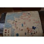 Collection of vintage French school/classroom posters including maps