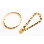 A 9ct yellow gold curb link padlock bracelet, length approx. 8'', total gross weight approx. 24.4gms