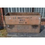 2 Mid 20th Century wooden original Fyffe's banana boxes, one marked J W Smalley (Ripley) Ltd and the