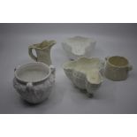 A group of Royal Worcester including a pair of shell bon-bon dishes (one damaged) black marks no 6;