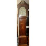 A George III oak and mahogany eight day longcase clock, inscribed 'Dent, Lincoln', the hood with a