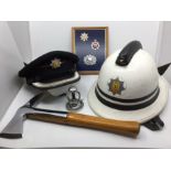 Fire Service collection comprising of a 1983 Derbyshire Fire Service Cromwell pattern helmet by "