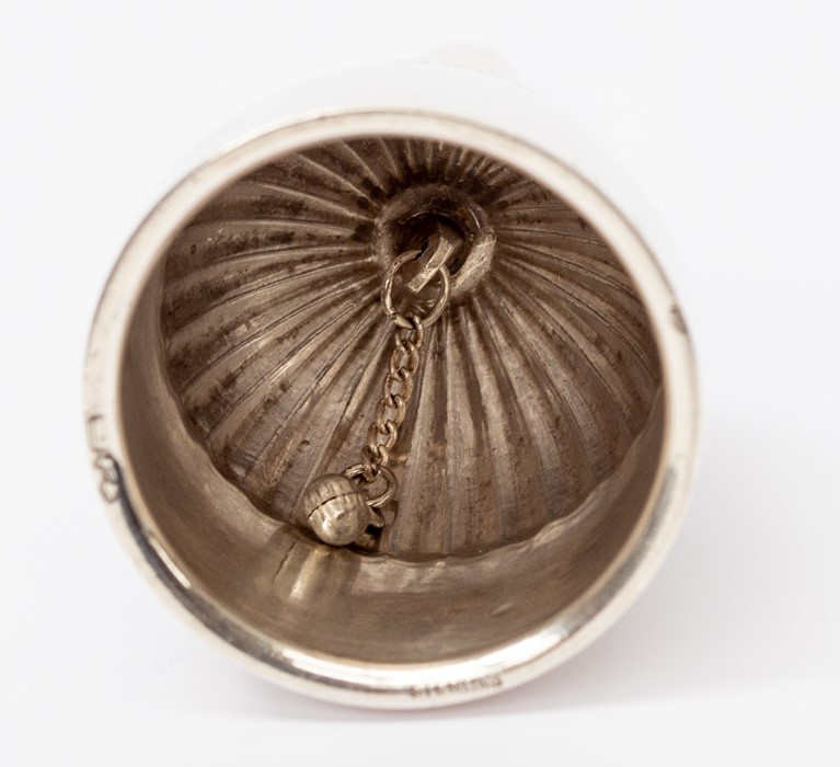 A 19th Century Continental silver bell possibly American, the top section fluted decoration, - Image 2 of 3