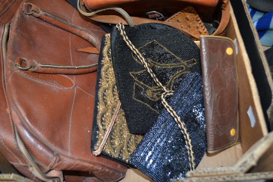 Leather vintage bags, evening bags, two laptop shoulder bags along with a pair of shoes and hat - Image 5 of 6
