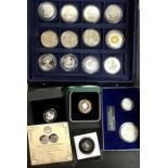 Silver proof sets and coins,