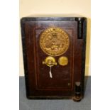 A Cyprus Price & Co cast iron safe, late Victorian, numbered 212, 51cm high, 35cm wide, 38cm deep