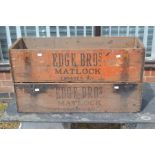2 Mid 20th Century wooden original Fyffe's banana boxes, marked Edge Bros Matlock