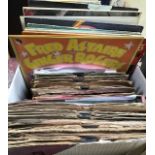 A collection of three boxes of assorted interest records and one case