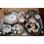 A collection of stoneware items including kitchen ware, scales, flatware, cased canteen cutlery, Mrs