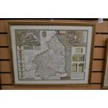 Three modern facsimile maps (Saxton & Kip Staffordshire; Mercator's British Isles; John Speed