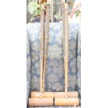Four mid 20th Century croquet mallets