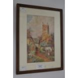 RW Elsby, Burslem, View of a Village Scene, watercolour, 19th Century School, signed to lower right,