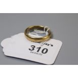 An 18ct gold wedding band, plain Ring size S, 6g