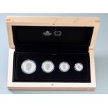 A cased Royal Canadian Mint platinum coin set, comprising a graduated set of 300, 150, 75 and 30 dol