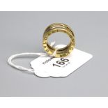 Bulgari, a Bulgari B zero 1 lady's five band 18ct gold ring, inscribed 750, Ring size P, 11.4g