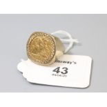 A sovereign ring, the Victorian sovereign dated 1901, in 9ct gold mount, Ring size R, 11.5g