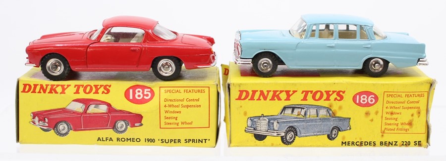 Dinky: A boxed, Dinky Toys, 185, Alfa Romeo 1900 'Super Sprint', red body, box creased and