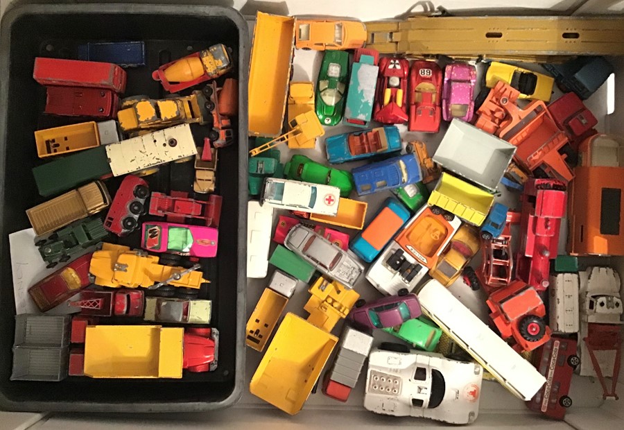 Diecast: A collection of assorted diecast, playworn, unboxed vehicles to include: various Matchbox