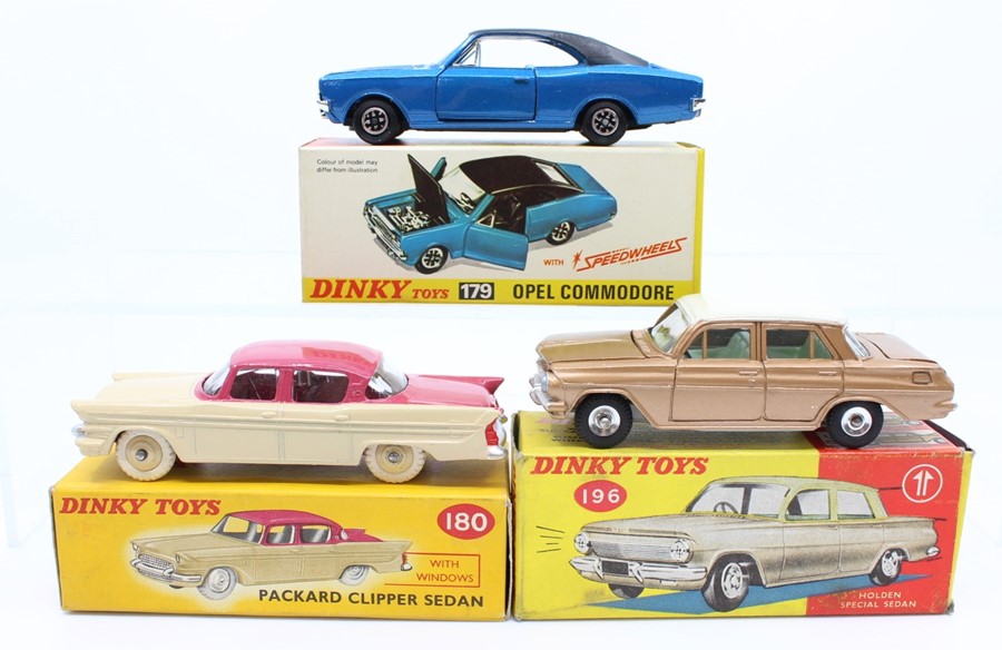 Dinky: A collection of three boxed Dinky Toys, to comprise: Opel Commodore, 179, blue body;