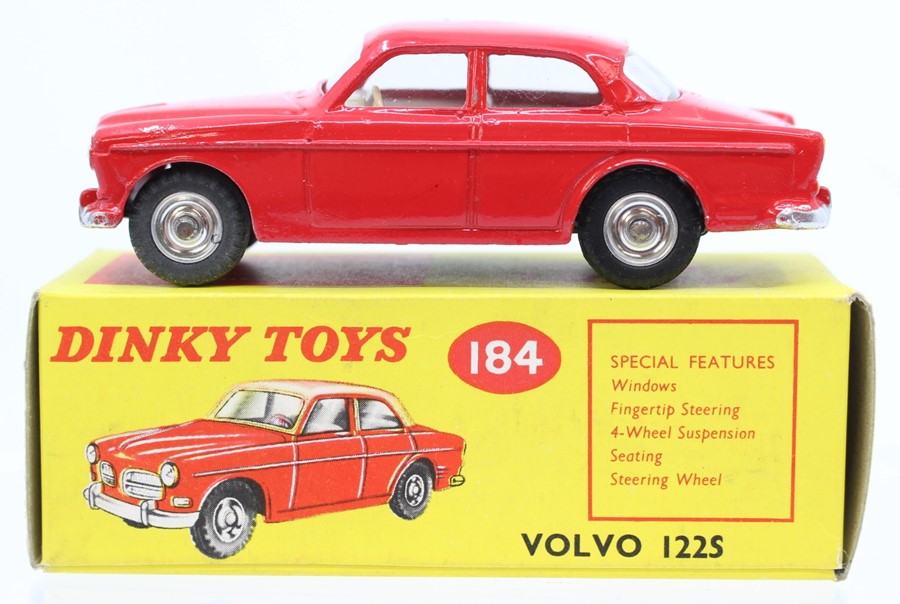 Dinky: A boxed, Dinky Toys, 184, Volvo 122S, red body, in yellow illustrated box, box appears