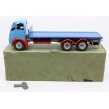 Shackleton: A boxed Shackleton, Foden Flatbed Truck, Mechanical Scale Model, blue body, red