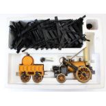 Hornby: A boxed, Hornby, Stephenson's Rocket, Real Steam Train Set, original box, appears complete.