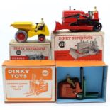 Dinky: A collection of three boxed, Dinky Toys, to comprise: Dumper Truck, 562, yellow body; Blaw