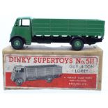 Dinky: A boxed, Dinky Supertoys, Guy 4-Ton Lorry, 511, green body and cab, slight paint chips, box