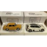 Otto mobile model of Renault 8s in yellow. Mint condition. Also Volkswagen Golf V GTI w12 in
